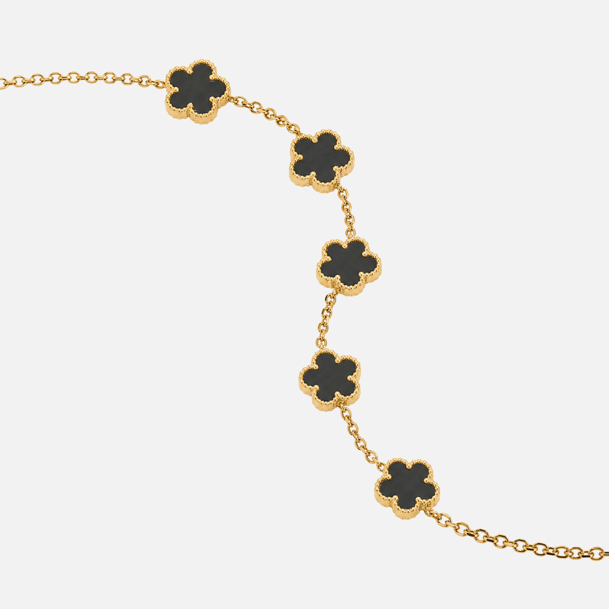 Trèfle Bracelet Gold & Onyx by Mizuki, view 3