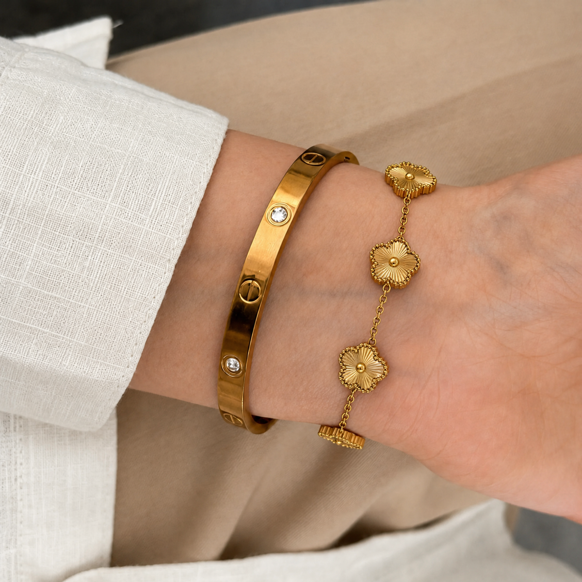 Trèfle Bracelet Gold by Mizuki, view 6
